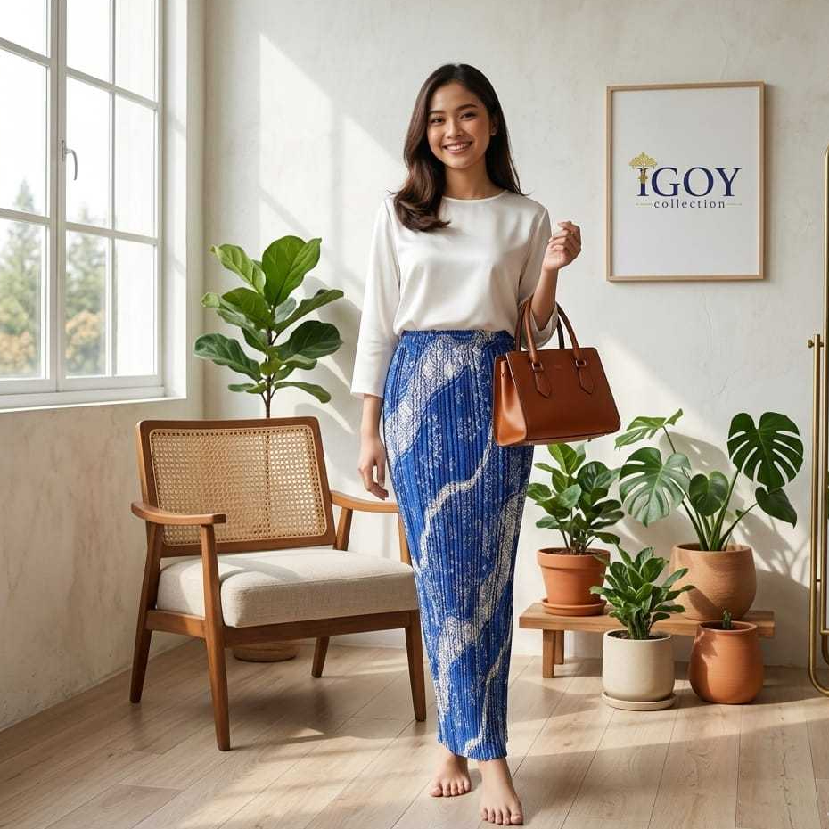 Rok Plisket Batik Motif / Rok Batik / Rok PLisket / Rok Plisket Panjang