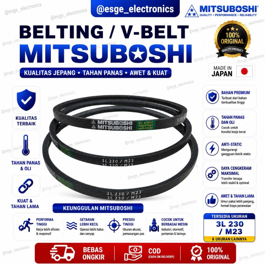 BELTING FAN MESIN CUCI MITSUBOSHI M23 V BELT VBELT TALI KIPAS MESIN CUCI BALTING KARET BELTING VAN B