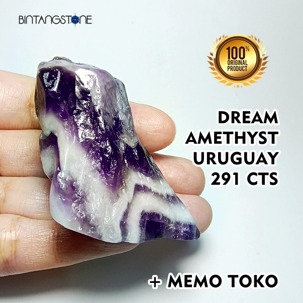 Chevron Dream Amethyst Uruguay Junder 291 Cts Rough Raw Crystal Healing Suiseki Pajangan Bongkahan B