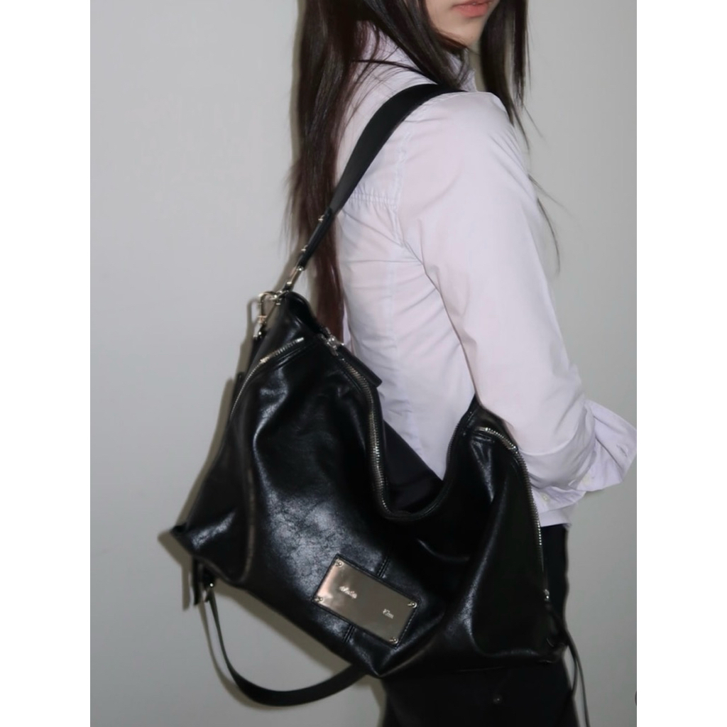 READY TAS MATIN KIM NINGNING SIDE ZIPPER TWO WAY BAG / GLOSSY QUILTING / DENIM SQUARE BAG / DUFFLE /