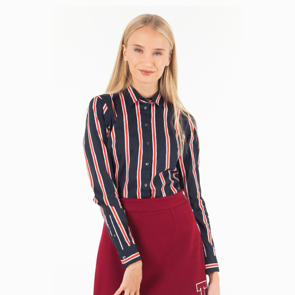 Tommy Hilfiger Women Stripe Shirt / Kemeja Wanita Salur Tommy Hilfiger