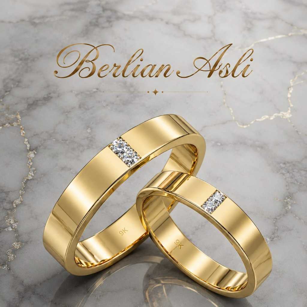 Cincin Kawin Couple Berlian Asli Perak Murni TP 04-002