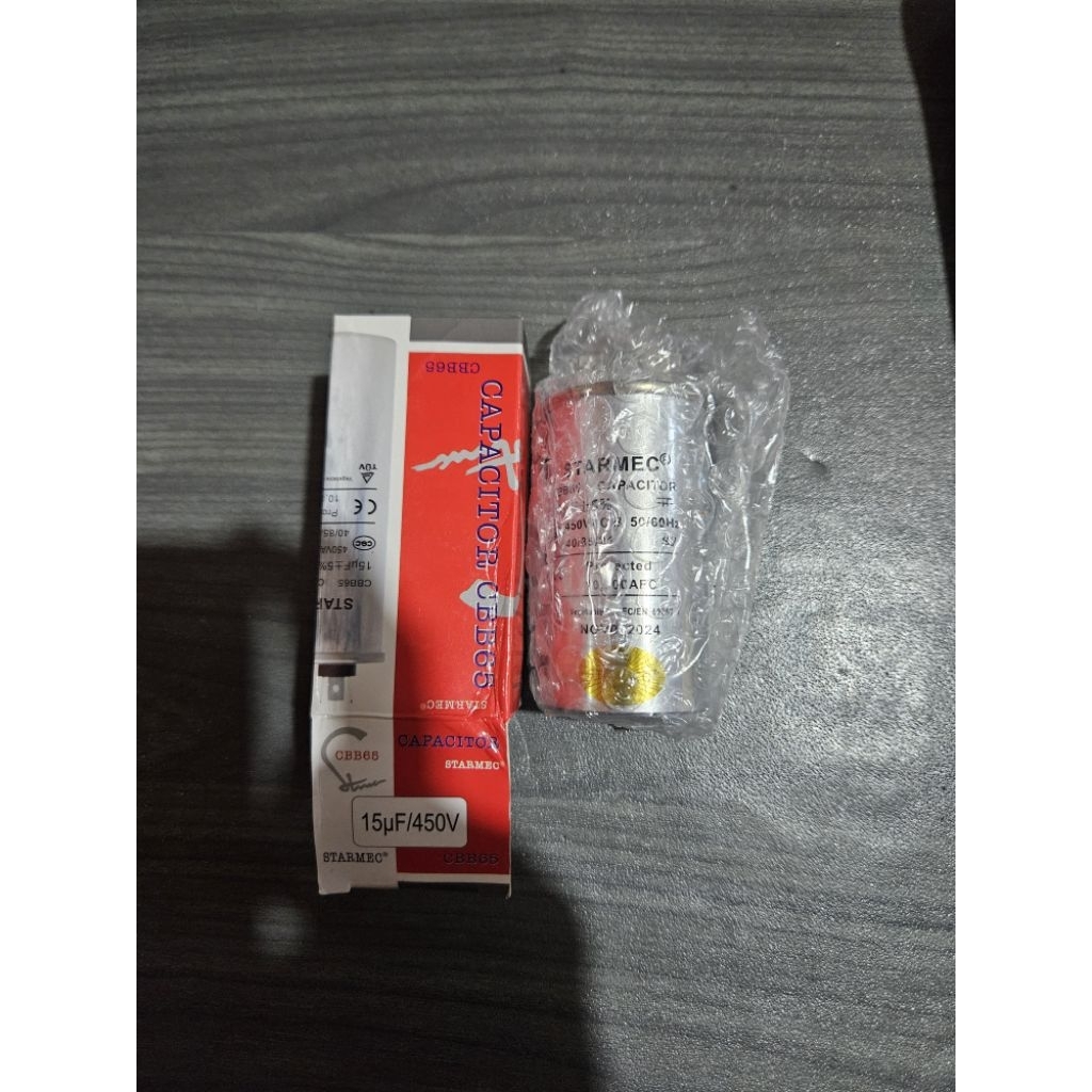 Kapasitor Capasitor AC 1/2 PK 15 UF Mikro Merk Starmec / Semua Merk AC Panasonic Samsung LG