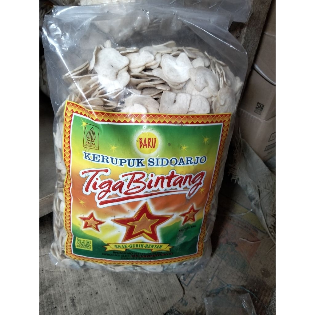 krupuk udang mente tiga bintang