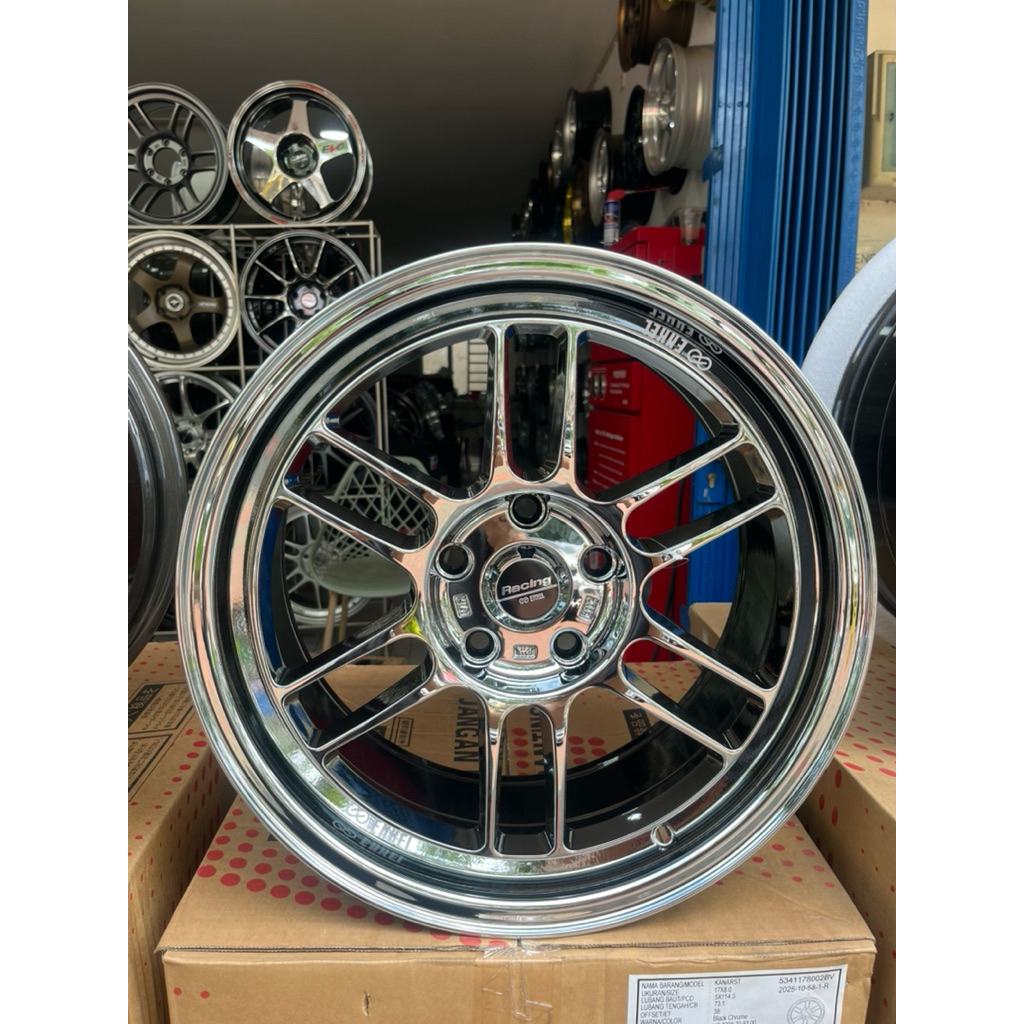 velg rpf1 ring 17 pcd 5x114,3 black Chrome 4pcs