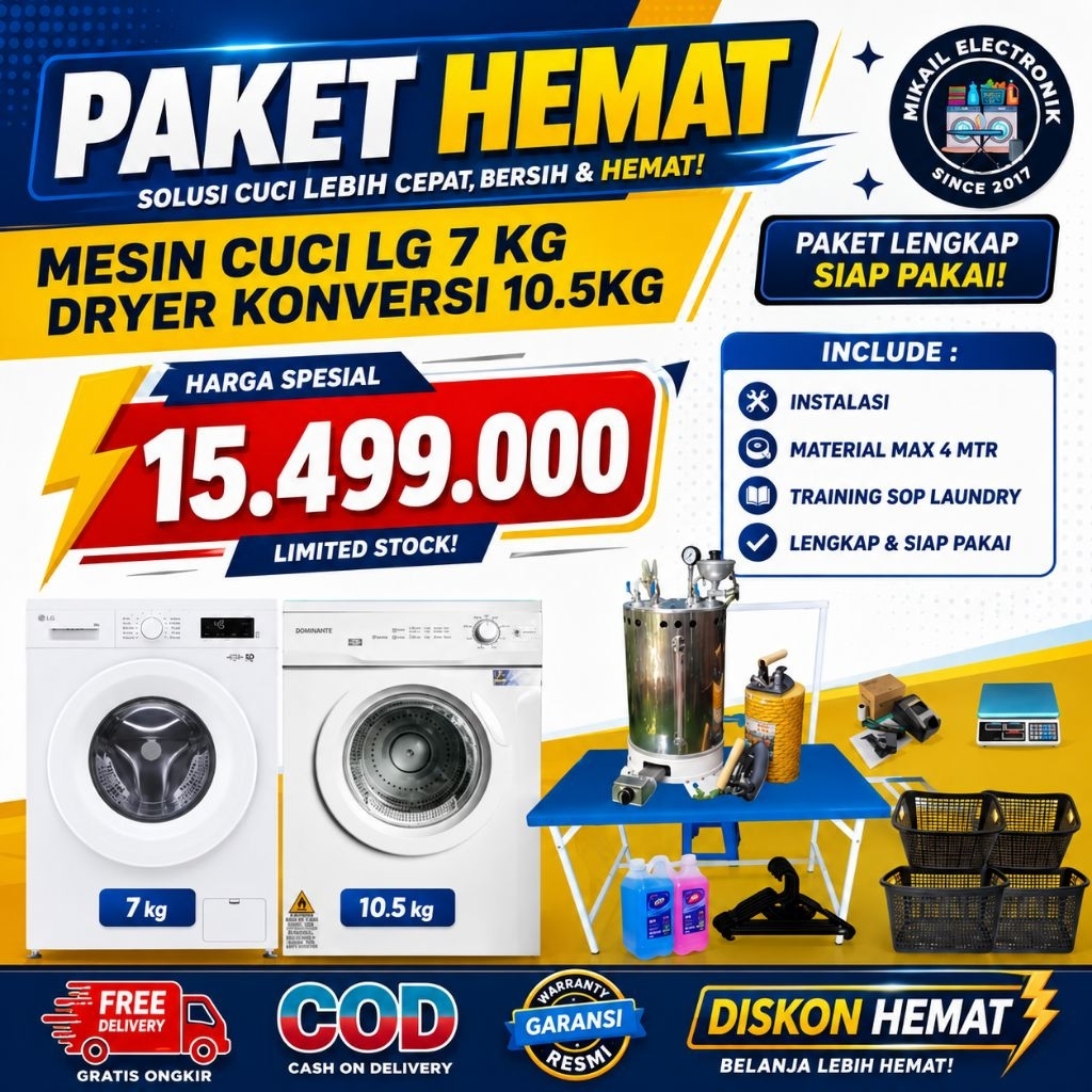 PAKET USAHA LAUNDRY PEMULA HEMAT LENGKAP