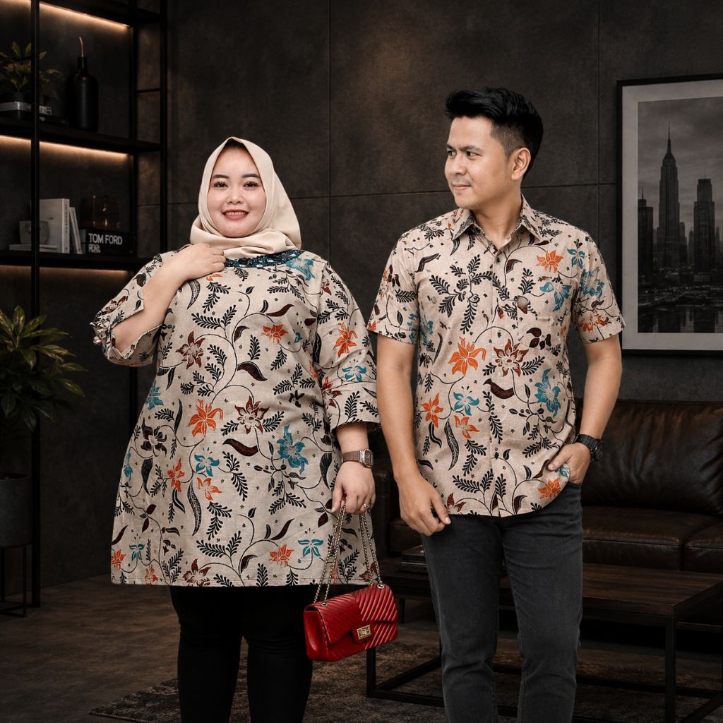 Baju Couple Tunik Batik Jumbo Ld 140 Batik Halus Motif Terbaru