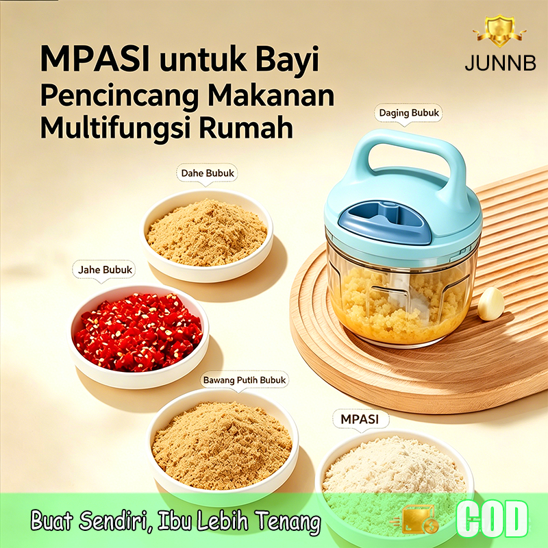Blender Tarik Tangan Manual COD Ada Pegangan - Pencincang Makanan Mini untuk Bayi & Bumbu Dapur Anti