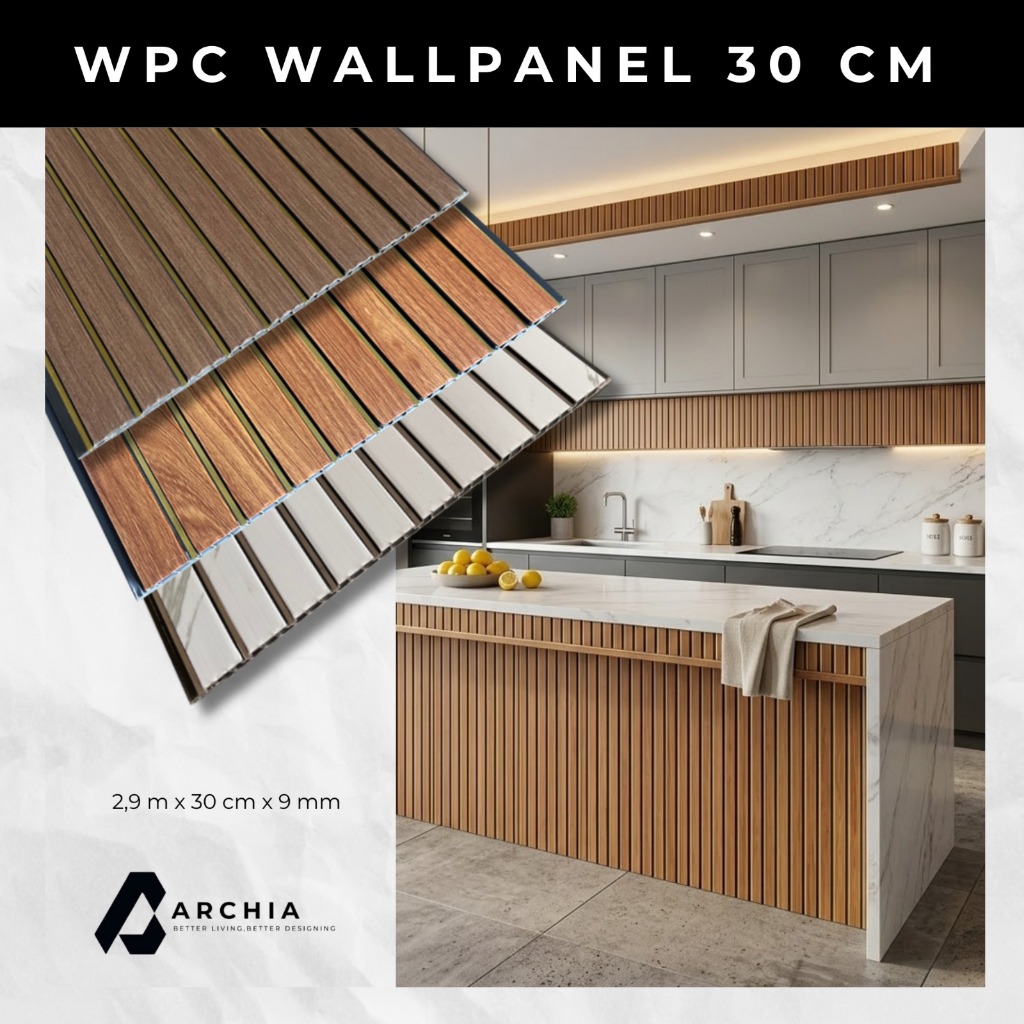 Wall panel WPC 30cm | Panel Dinding WPC Motif Kayu Waterproof Interior Eksterior