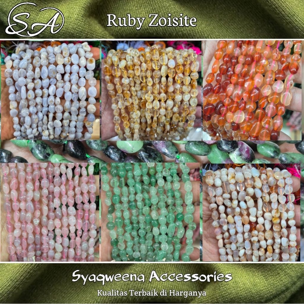 Manik Natural Batu Alam [fible bead's]