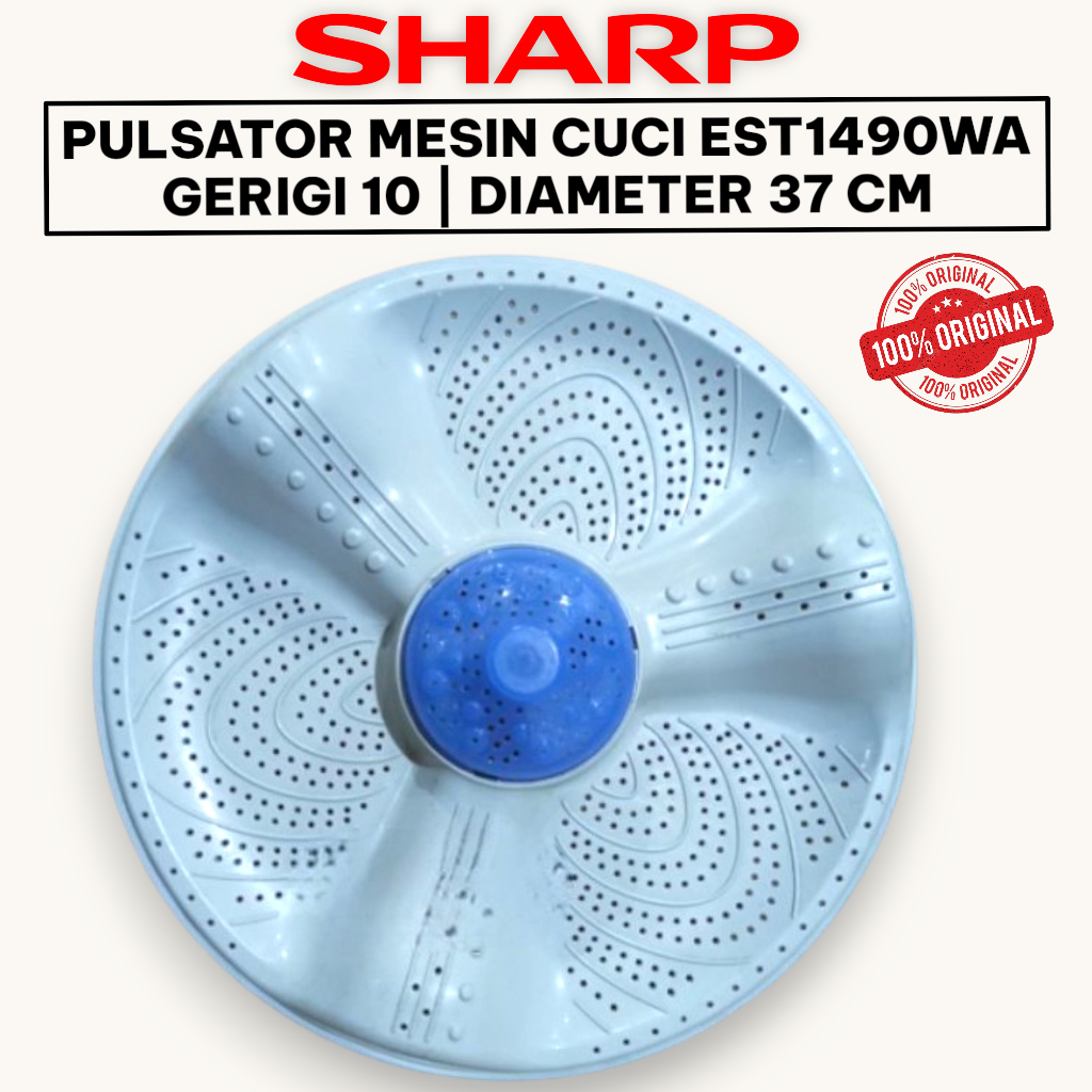 PULSATOR MESIN CUCI SHARP 2 TABUNG EST1490WA ORIGINAL GERIGI 10