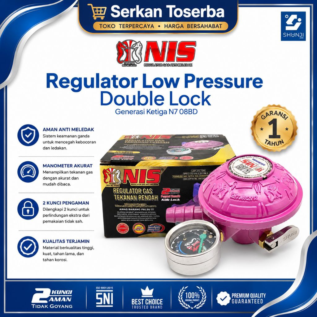 NIS Regulator Gas 2 kunci (Double Lock)