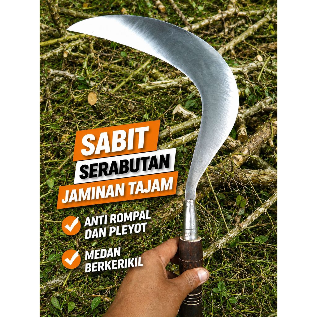 sabit/arit serabutan/ramban rumput kecil/medan berkerikil