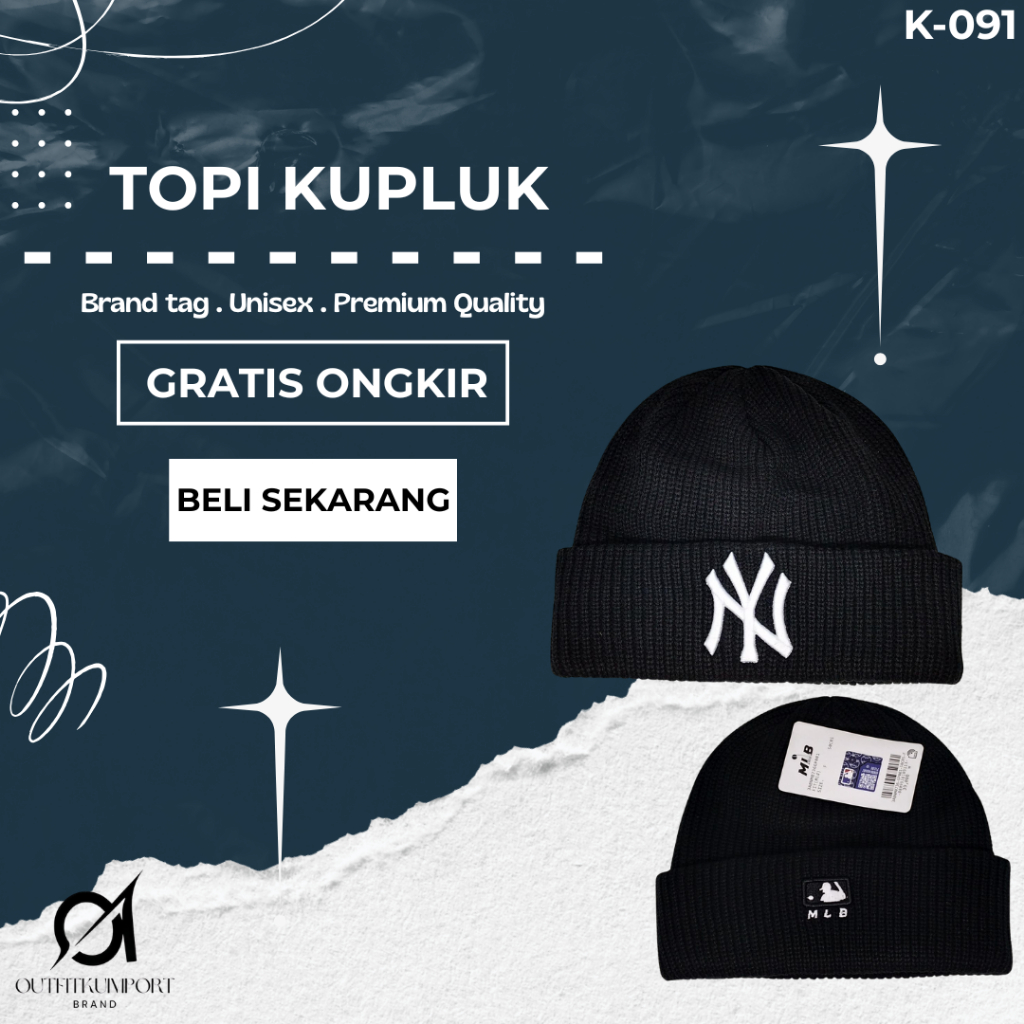 K-091 Kupluk NY MLB Black Logo White
