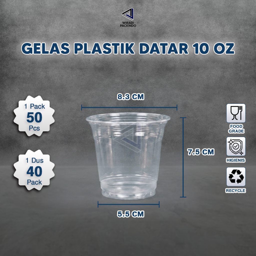 GELAS PLASTIK DATAR 10 OZ / CUP DATAR 10 OZ / GELAS PLASTIK TEBAL