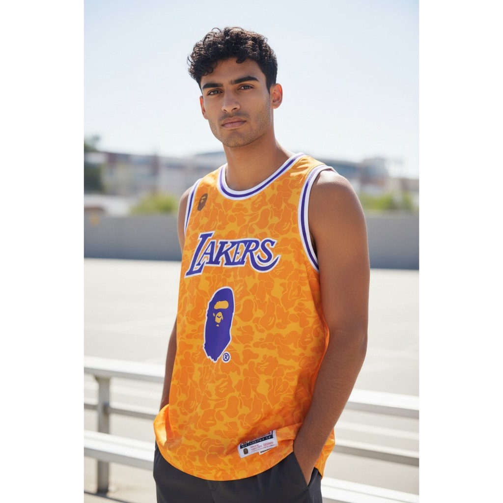 JERSEY BASKET IMPORT PREMIUM SPECIAL BAPE x LAKERS 24 KOBE BRYANT KUNING