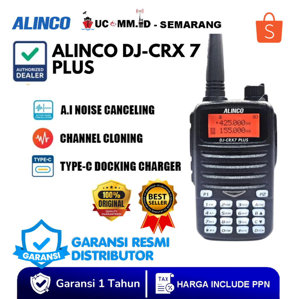 ALINCO Dj Crx7 Crx 7 Crx-7 Plus Dualband HT Alinco Crx7 Radio Fm Original Garansi