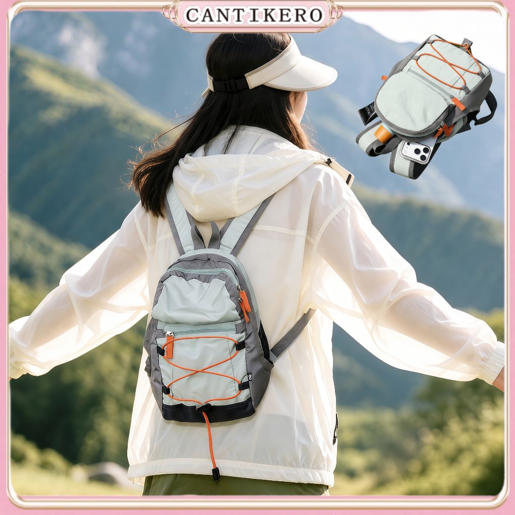 CANTIKERO Tas Ransel Kecil Outdoor Backpack Tahan Air Praktis Tas Komuter Sekolah Gunung Perjalanan 