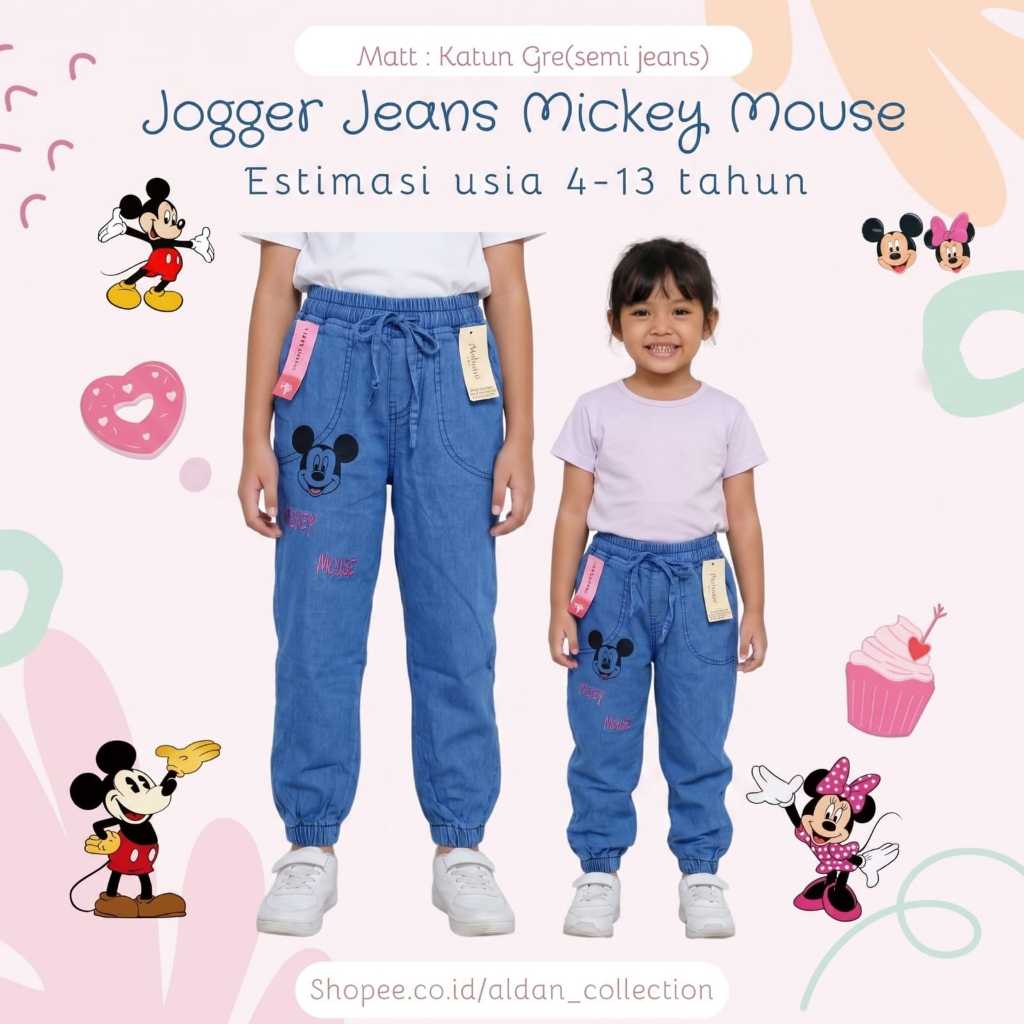 Celana Jogger Jeans Anak Perempuan 4-10 Tahun / Jogger Jeans Anak / Jogger Anak Perempuan / Jogger A