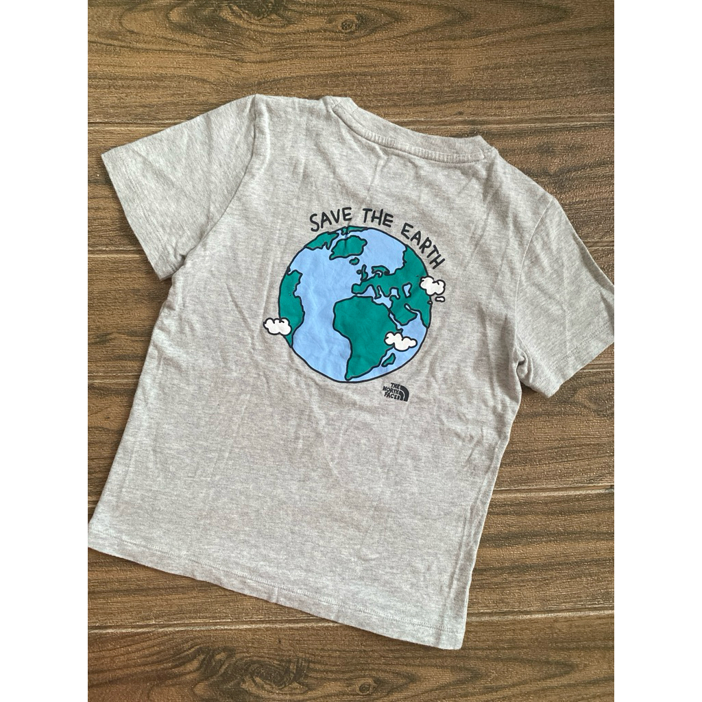 baju kaos katun anak cowok laki The North Face TNF Kids K'S GREEN EARTH size 120 5T 6T