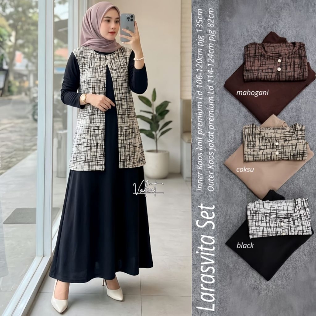 RECCA LARASVITA ENDA LENA VIAN MAXY DRESS ORI BY VALENT // GAMIS DRESS VARIASI OUTER MENYATU REMAJA 