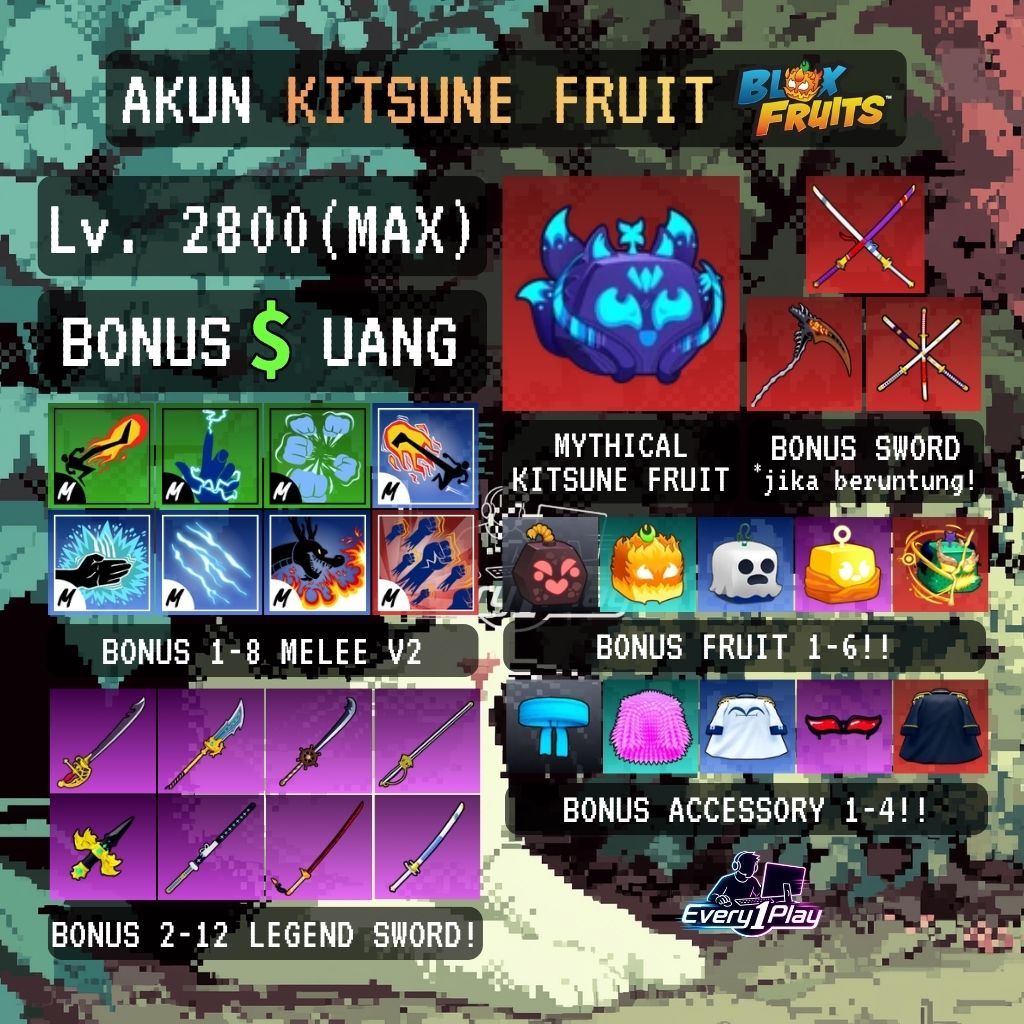 Akun Blox Fruit KITSUNE Level Max - Akun Blox Fruit Roblox
