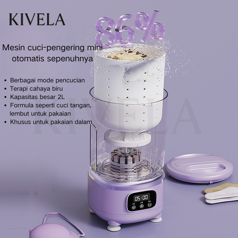 Mesin Cuci Mini Cuci & Spin 2 in 1 Cuci + Pengering Portable Hemat Listrik untuk Kost & Rumah ZMM