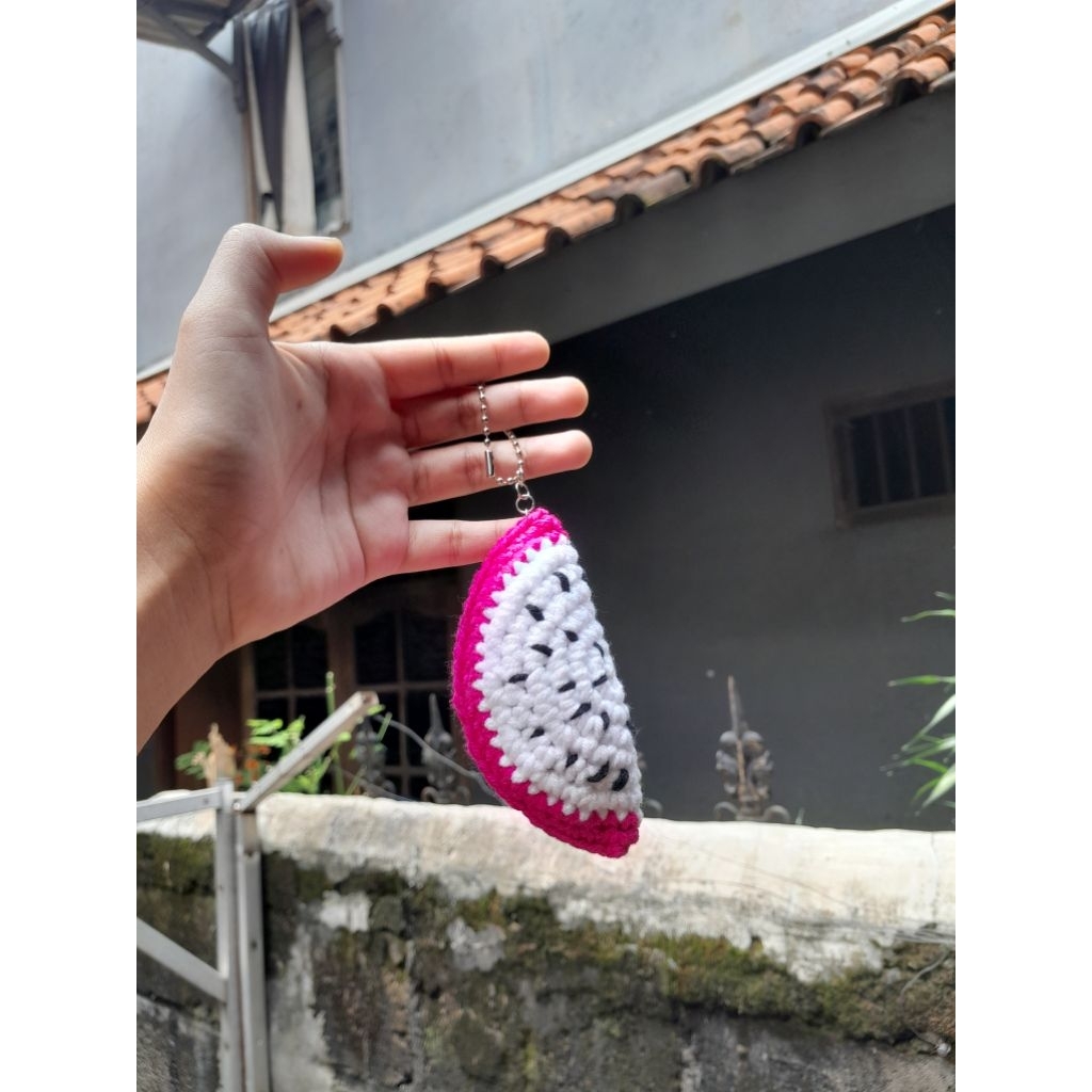 Dragon fruit puff bagcharm