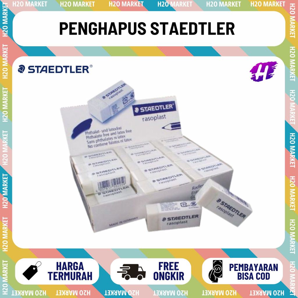 [H2O] PENGHAPUS/SETIP/STIP/ERASER B-40 STAEDTLER KECIL PUTIH