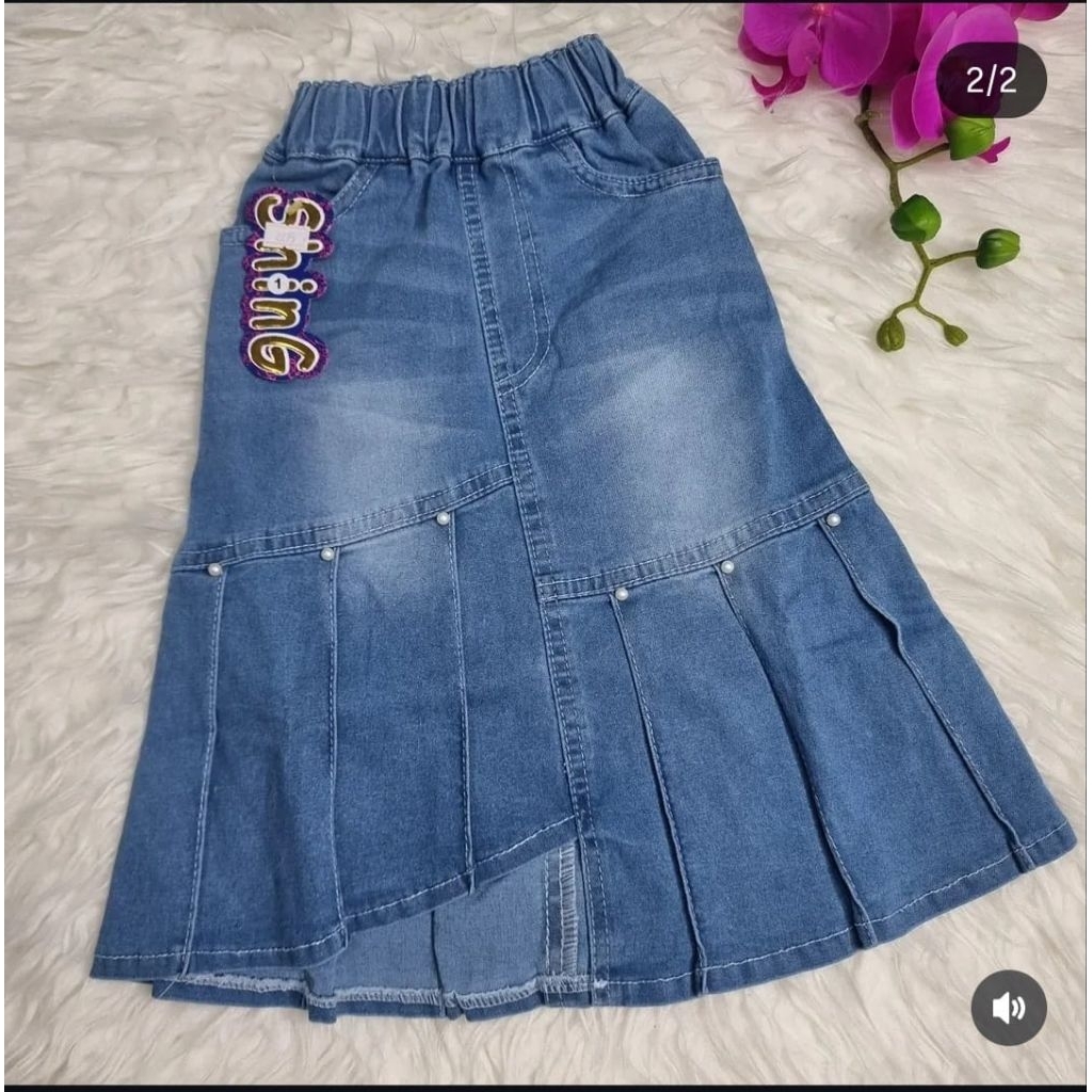 Rok panjang anak rempel miring umur 2-12 tahun // Rok anak perempuan lucu // Bawahan panjang rok ana