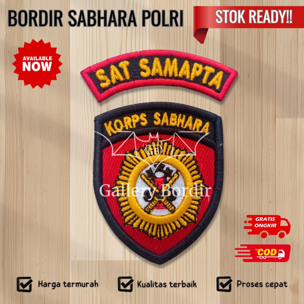 bordir timbul sabhara polri 3d