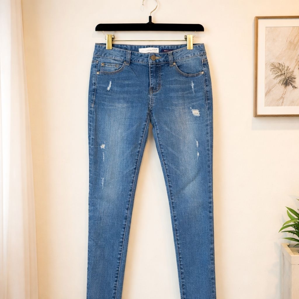 Frank Stone Ripped Jeans Wanita Slim Fit Stretch Denim – Premium Sisa Butik Import