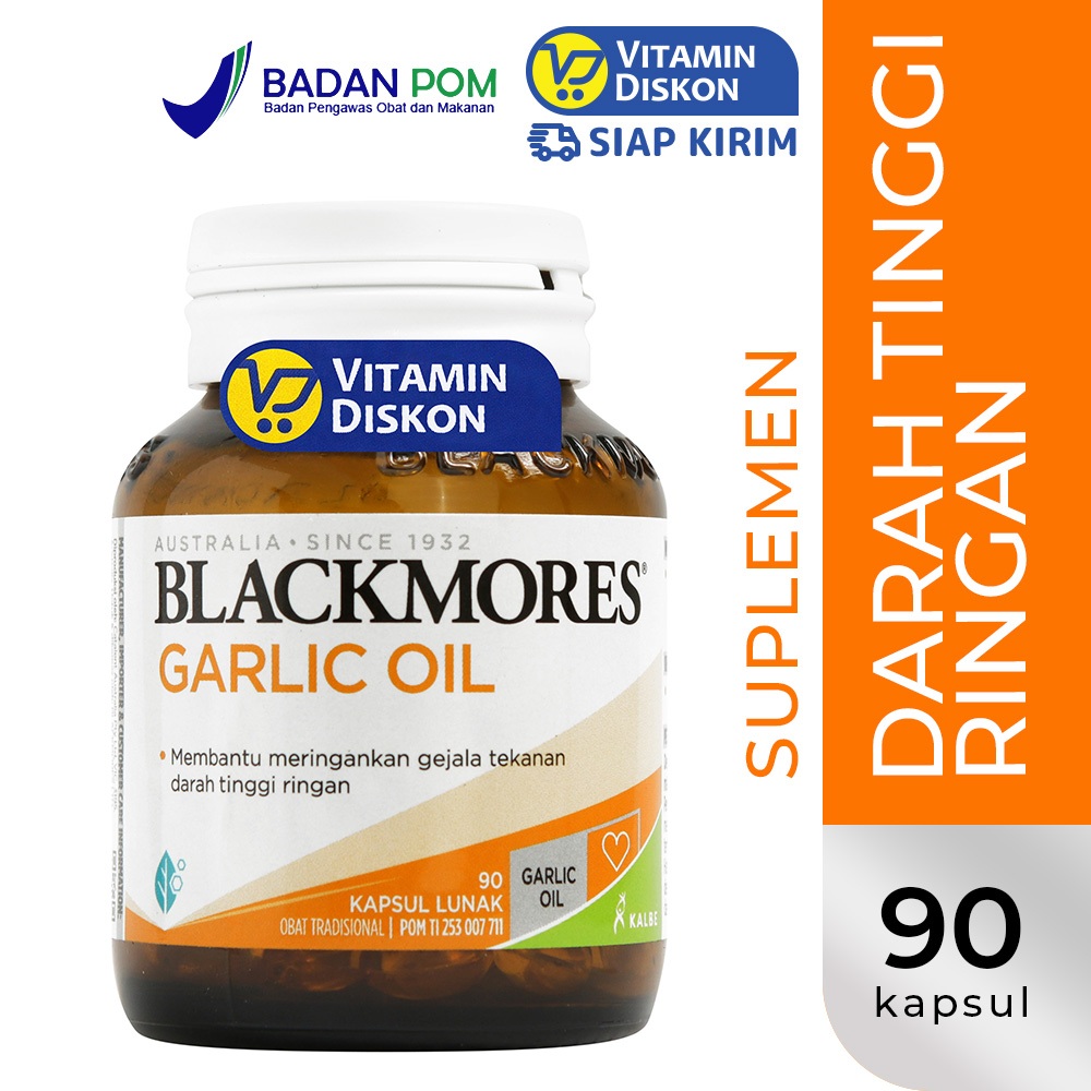 BLACKMORES GARLIC OIL 90 CAPS | SUPLEMEN HIPERTENSI, DARAH TINGGI, TENSI, GEJALA DARAH TINGGI RINGAN