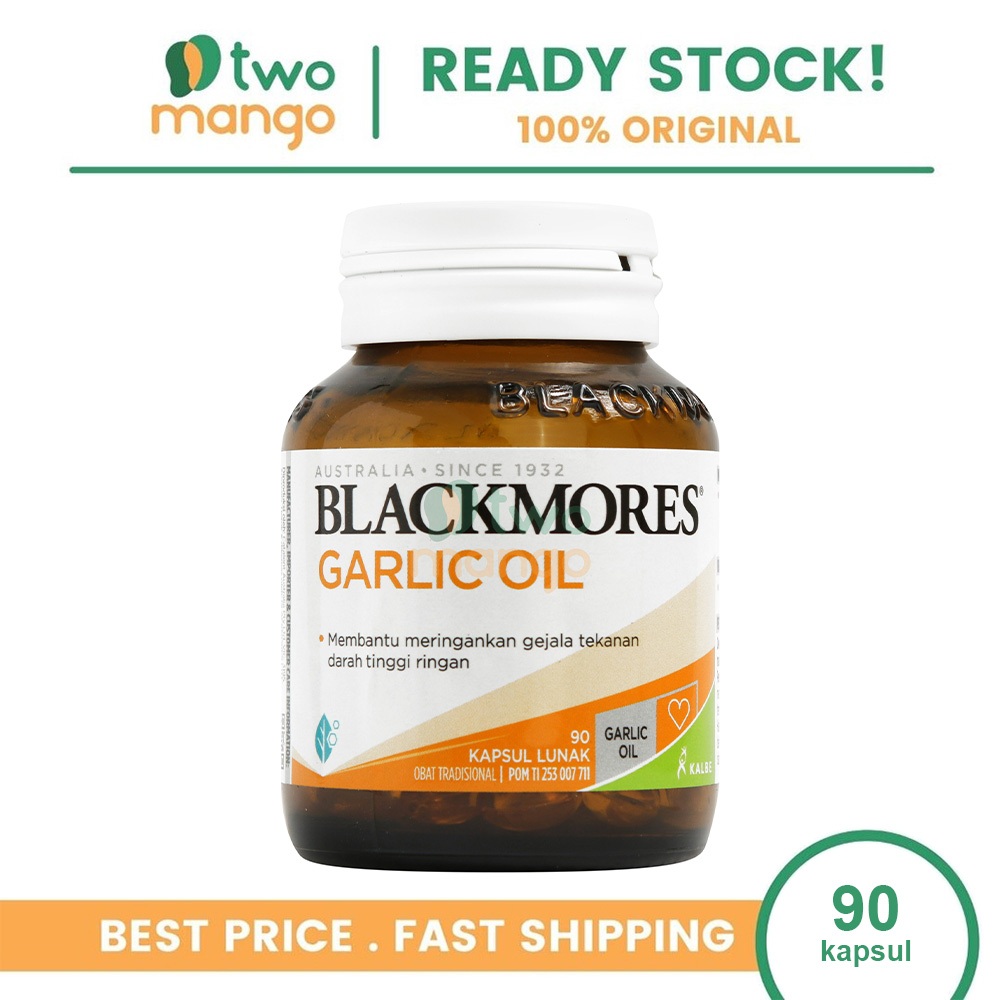 BLACKMORES GARLIC OIL 90 CAPS | SUPLEMEN HIPERTENSI, GEJALA DARAH TINGGI RINGAN, KESEHATAN JANTUNG