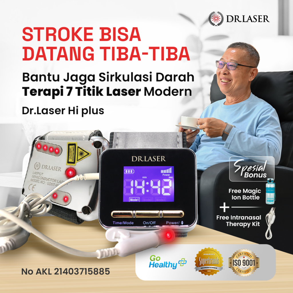 DR LASER HI PLUS GOGOMALL - MEMPERCEPAT PROSES PEMULIHAN PASCA STROKE