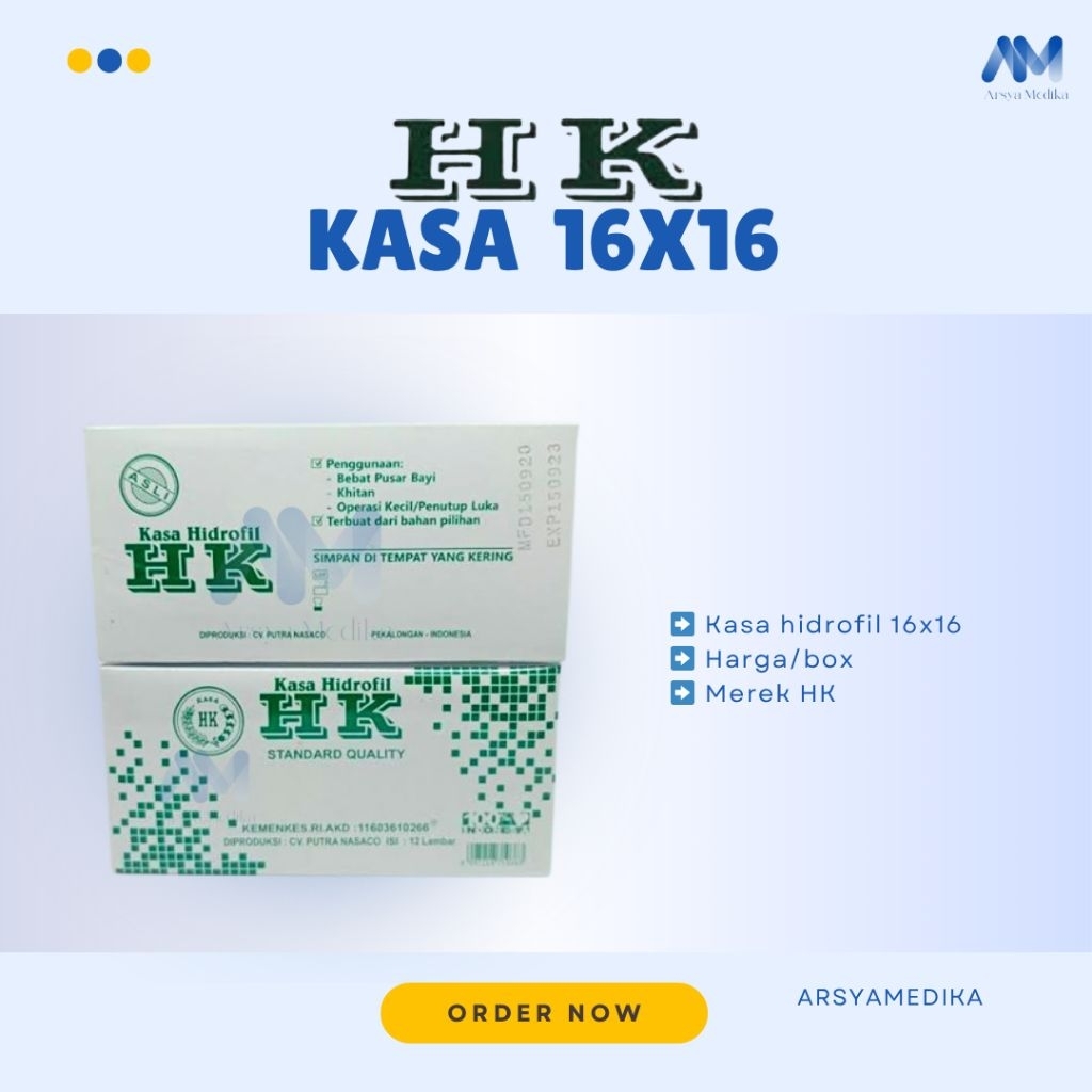 Kasa HK 16x16, Kasa Hidrofil || Harga/Box
