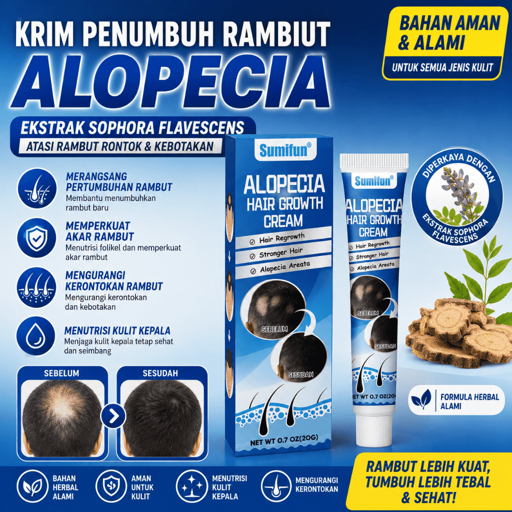 Sumifun Obat Alopecia Areata, Obat Penumbuh Rambut Botak, Obat Botak Koin, Obat Banyak Pitak, Obat R