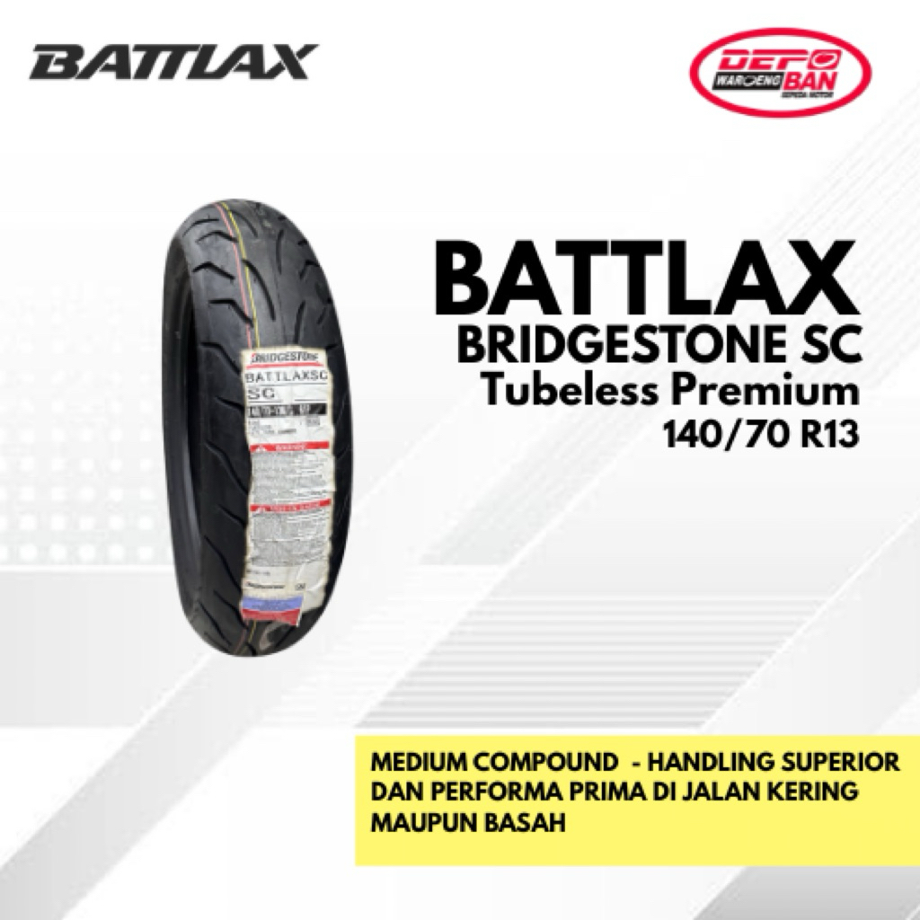 BAN TUBLES PREMIUM BATTLAX TYPE BRIDGESTONE SC 140/70 R13 NEW ORIGINAL