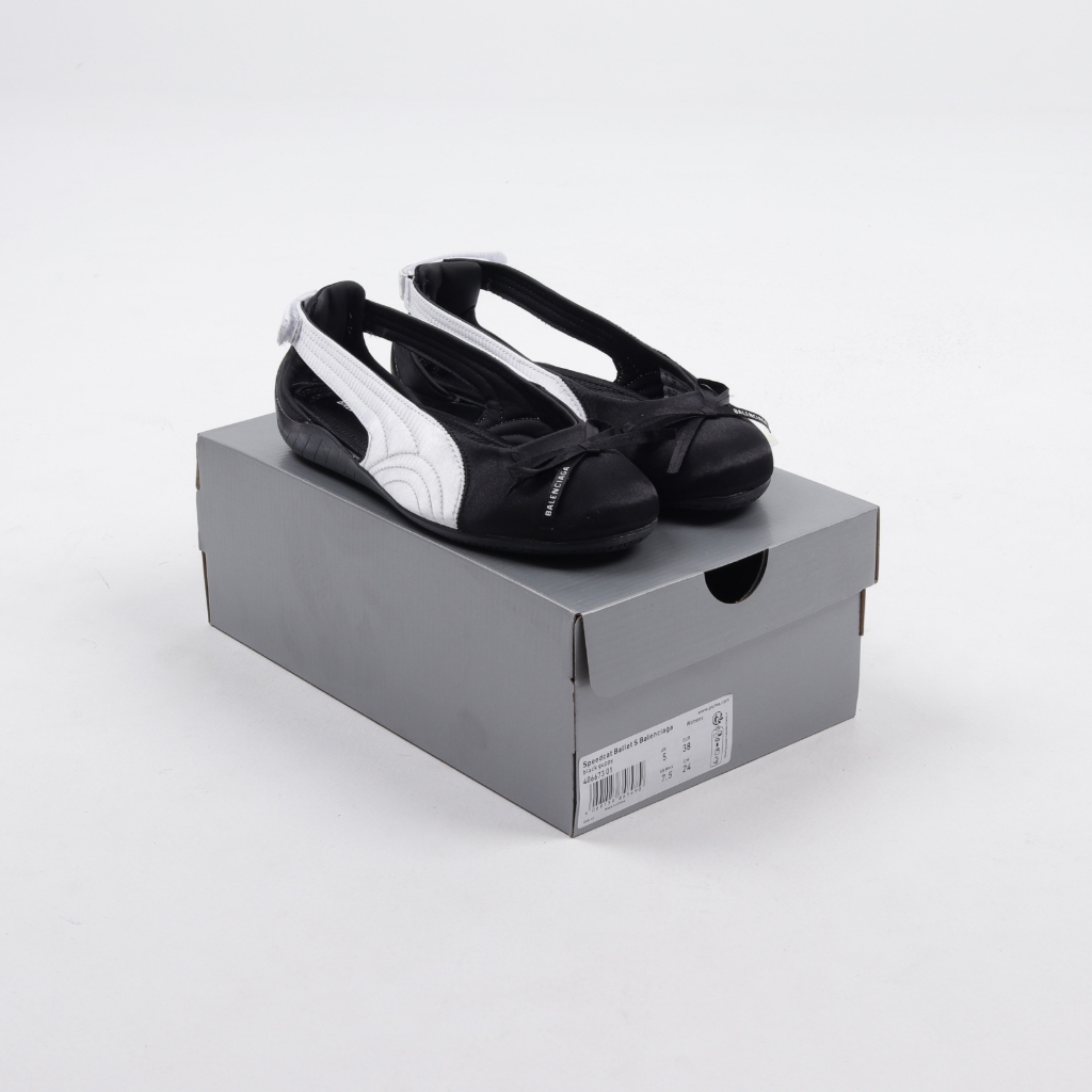 (VLTAVN) Sepatu Sneakers Balenciaga X Puma Speedcat Ballet Satin Black White
