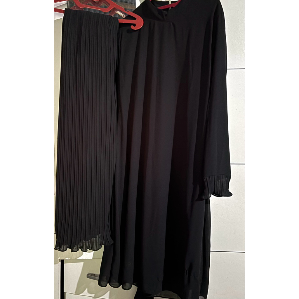 preloved set kurung melayu warna hitam