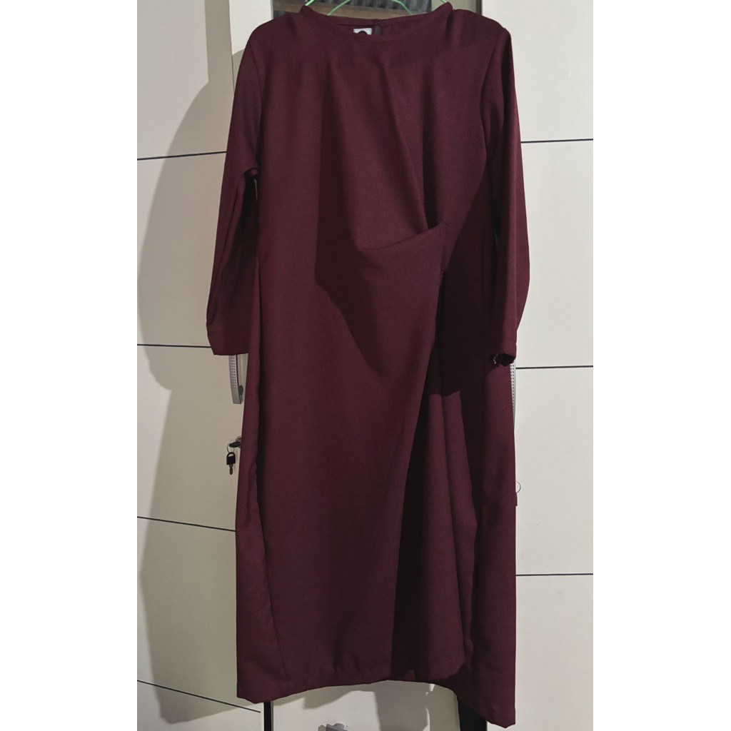 preloved tunik burgundy wine
