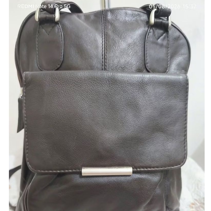 TAS RANSEL WANITA KULIT ASLI COKLAT TUA  SMALL SECOND