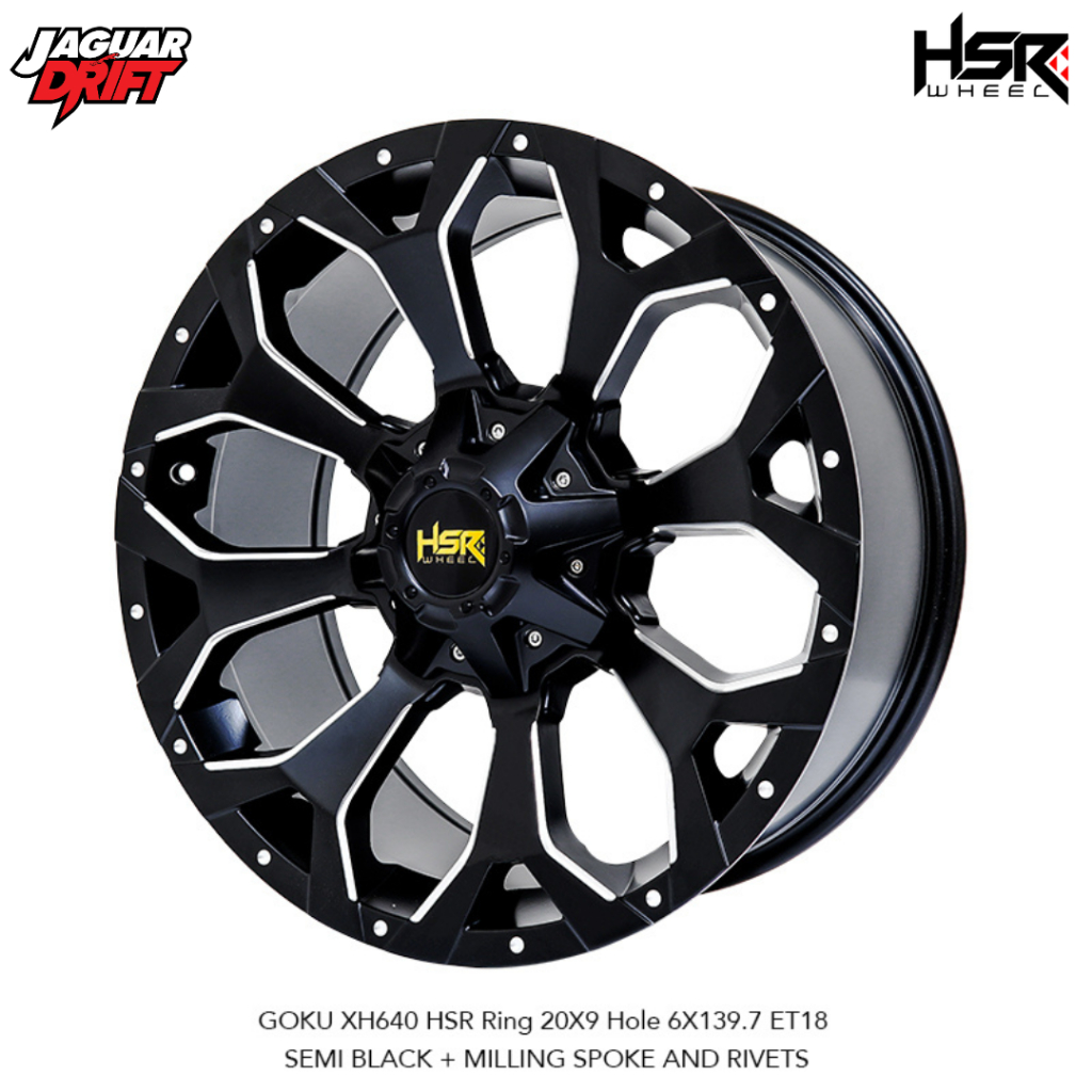 Velg R20 Untu Mobil Pajero Fortuner, Triton Pelek Hsr Goku Ring 20 Pcd 6x139.7 Warna Hitam