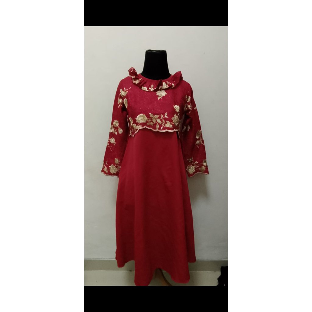 gamis organza anak remaja/dress brokat anak remaja/gamis brokat