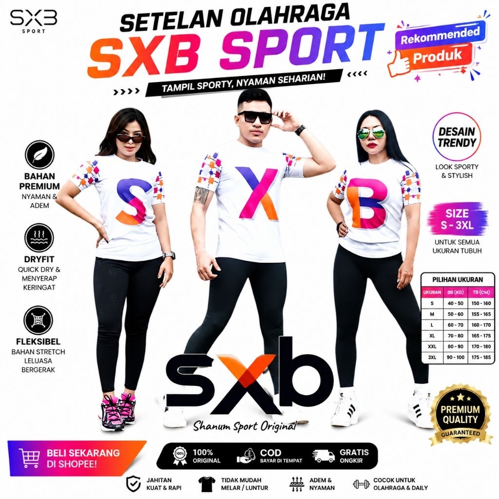 Atasan Baju Olahraga Senam Wanita Sxb Sport Shorts Sleeve T-shirt Compression Lengan Pendek White Sl
