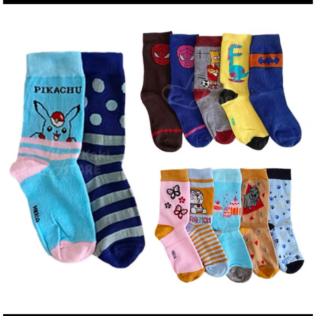 KAOS KAKI MOTIF ANAK TK-SD | VARIAN MOTIF CEWEK DAN COWOK
