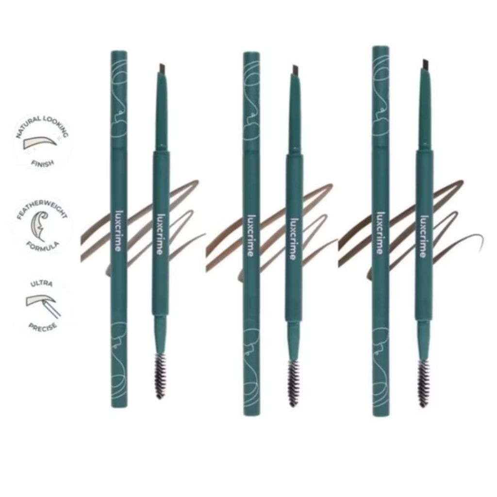 LUXCRIME Slim Triangle Precision Brow Pencil, Ash,Brown, Dark Brown, Eyebrow,Pensil Alis