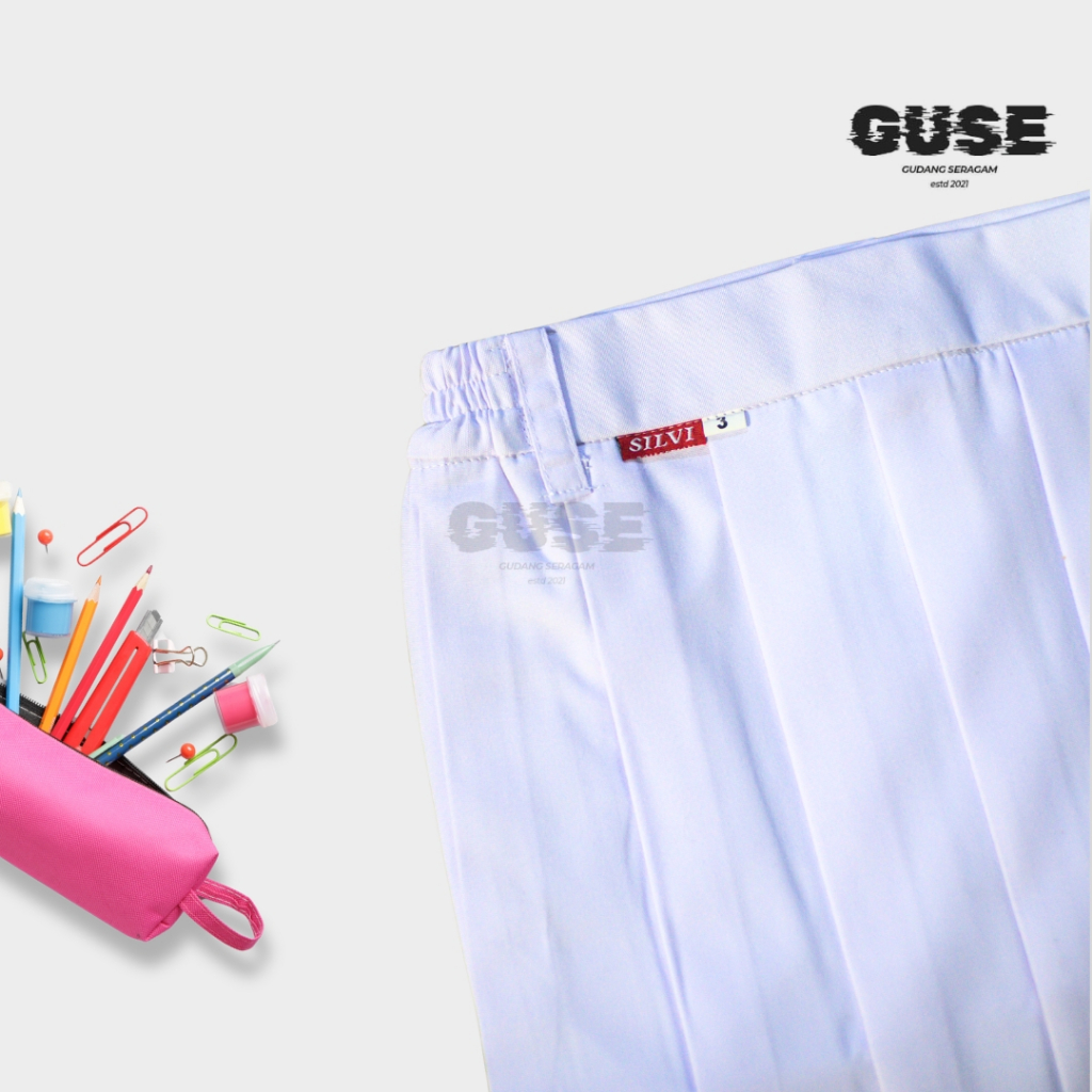 Gudang Seragam sekolah SD Rok rempel putih panjang - Rok SD putih Panjang