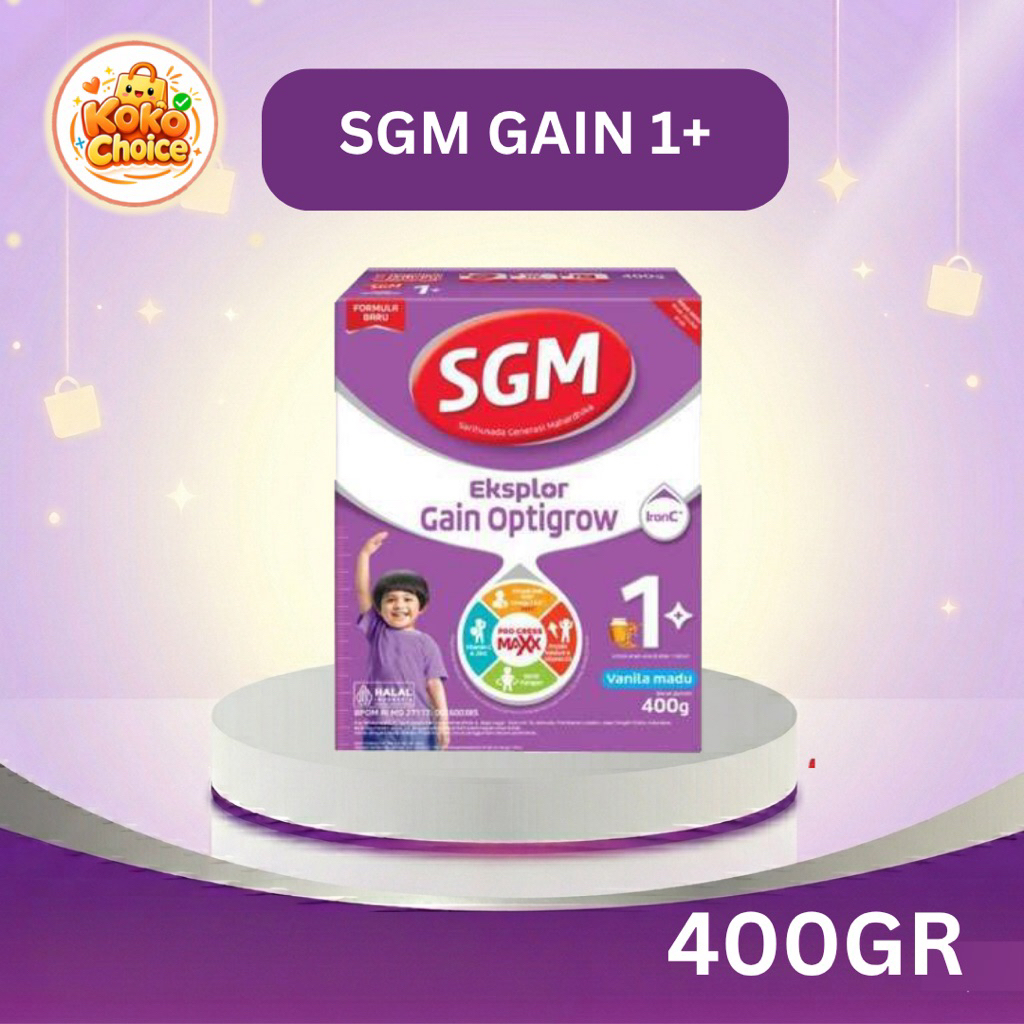 SGM EKSPLOR GAIN OPTIGROW 1+ 400gr / SUSU PERTUMBUHAN SGM UNGU 400 GR