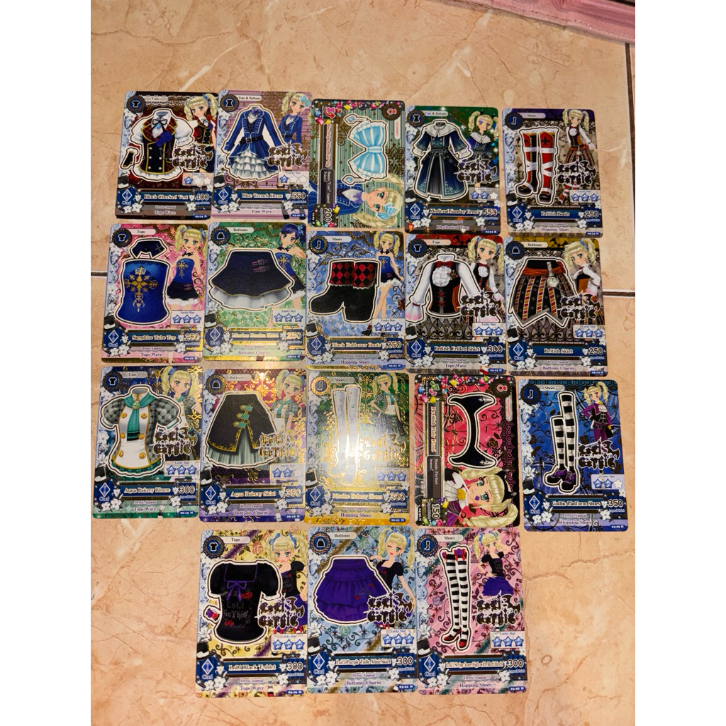 [Aikatsu Loli Gothic Collection] Yurika Cards, Block Checked, Blue Trench Dress, Medieval Sunday Dre